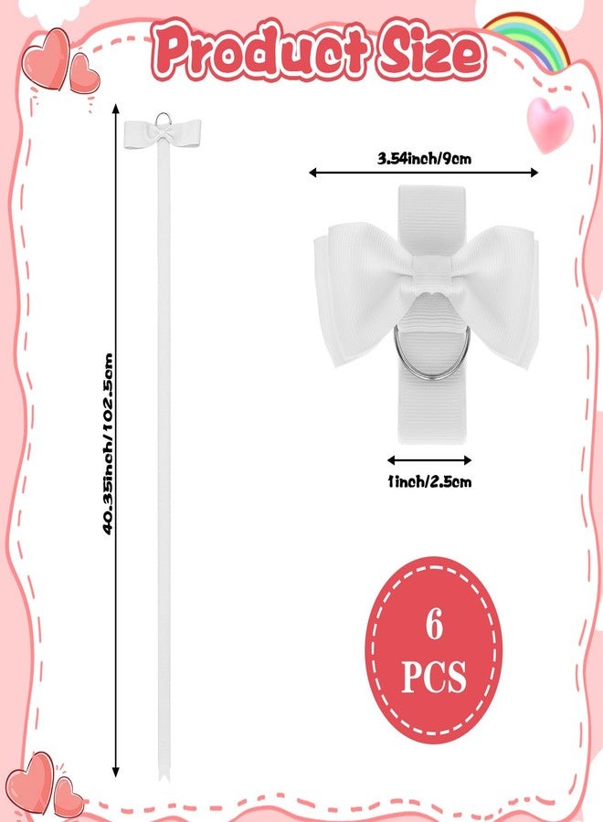 Heclia Hecila 6PCS Bow Holder Long Hair Bow Organizer Hair Accessories Organizer Hairs Clips Storage Wall Hanging Home Decor Headband Bows Storage Wall Hanging Display for Nursery Home Decors - Image 2