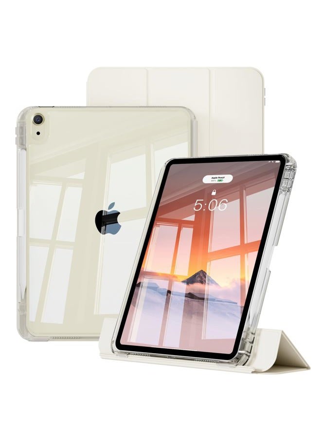 KENKE Hybrid Slim Case for iPad Air 11-inch M4/M3/M2 (2026/2025/2024), iPad Air 5th/4th Generation (2022/2020) 10.9 Inch, 2 in 1 Detachable Sliding Cover with Hard PC Clear Back Shell, Cream White - Image 1