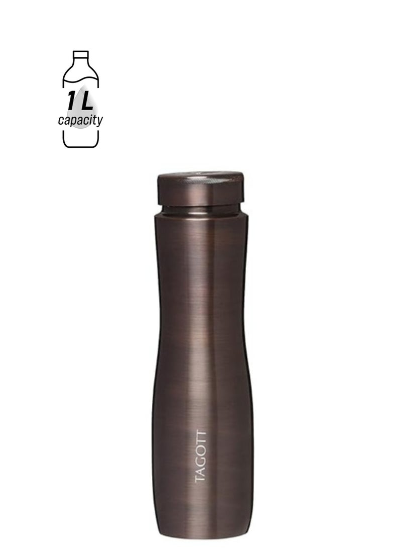 Atlasware TAGOTT Apsara Copper Water Bottle, 1000ml, Set of 1, Wood Brown  - Image 1