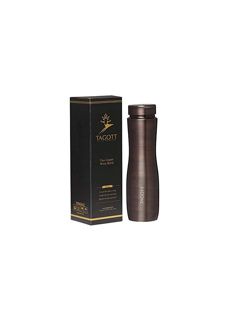 Atlasware TAGOTT Apsara Copper Water Bottle, 1000ml, Set of 1, Wood Brown  - Image 3