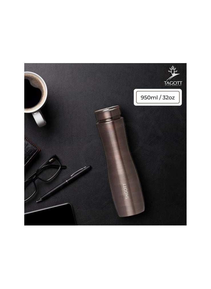 Atlasware TAGOTT Apsara Copper Water Bottle, 1000ml, Set of 1, Wood Brown  - Image 4