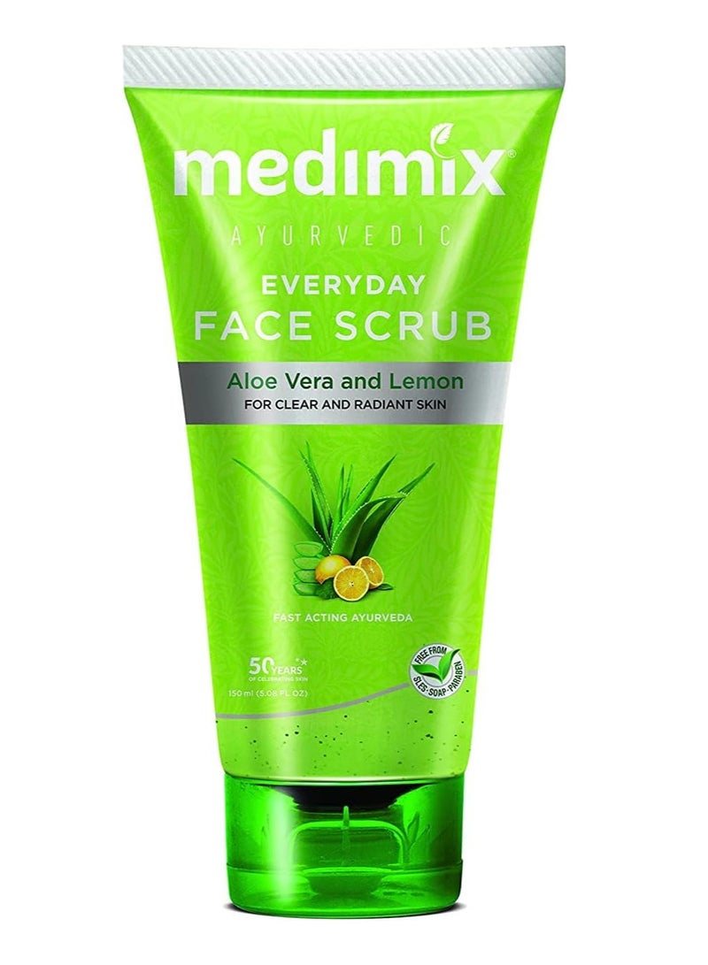 Medimix Ayurvedic Every Day Face Scrub Face Wash with Aloe Vera & Lemon 150ml - Image 2