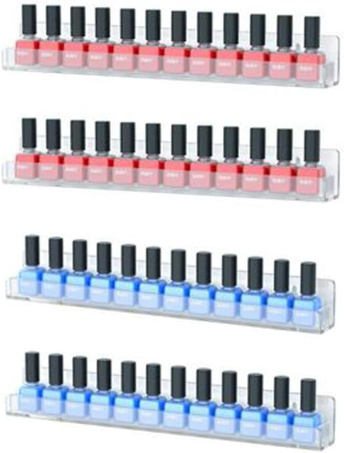ACRYLIC NAIL POLISH ORGANIZER WALL MOUNTED NAIL POLISH DISPLAY RACKS 4 PACK ESSENTIAL OIL STAND HOLDER HOME ORGANIZER