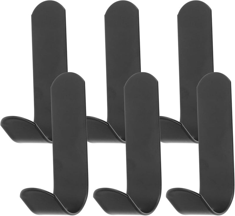 VOSAREA 6pcs No-Punch Wall Hooks Metal Coat Hooks Entryway Space Aluminum for Home Hallway Organization - Image 1