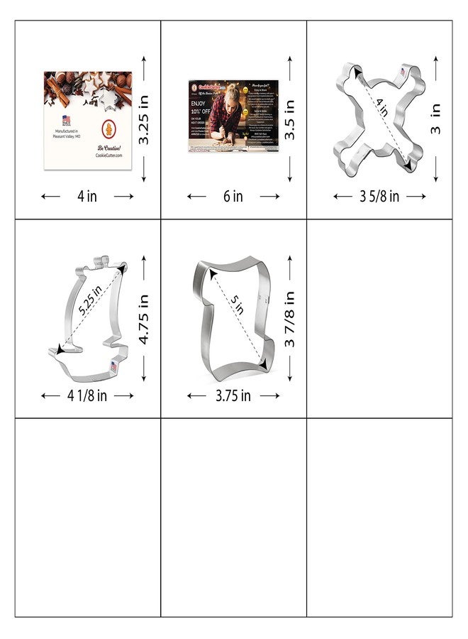 Foose Pirate Cookie Cutters 3 Piece Set with Recipe Card, Made in USA - Image 4