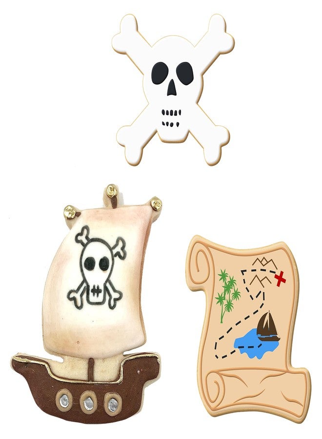 Foose Pirate Cookie Cutters 3 Piece Set with Recipe Card, Made in USA - Image 2