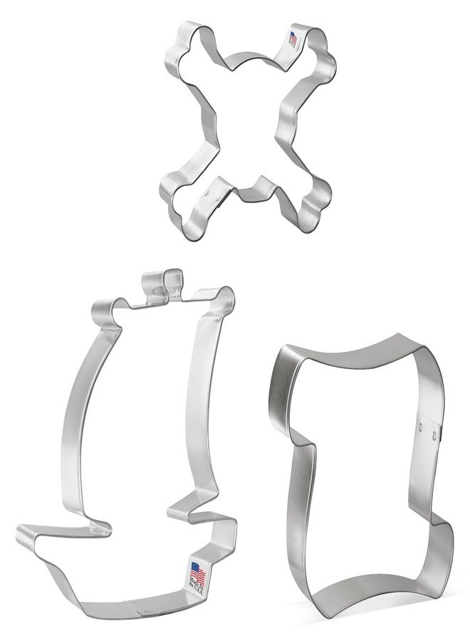 Foose Pirate Cookie Cutters 3 Piece Set with Recipe Card, Made in USA - Image 3
