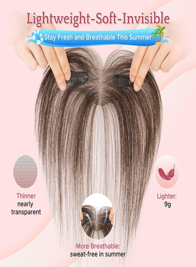 سيجو وصلات شعر سيجو بمشبك، غرة جانبية، شعر بشري طبيعي، قاعدة مربوطة يدويًا، حواف غير مرئية، ناعمة ومريحة، وصلات شعر بمشبك للنساء - جانبي - رقم 2 بني موكا - Image 4