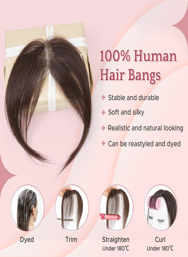 سيجو وصلات شعر سيجو بمشبك، غرة جانبية، شعر بشري طبيعي، قاعدة مربوطة يدويًا، حواف غير مرئية، ناعمة ومريحة، وصلات شعر بمشبك للنساء - جانبي - رقم 2 بني موكا - Image 5