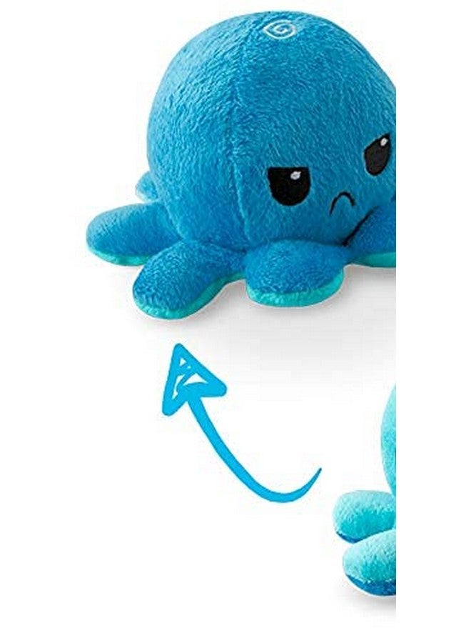 TeeTurtle - The Original Reversible Octopus Plushie - Light + Dark Blue - Cute Sensory Fidget Stuffed Animals That Show Your Mood - Image 2