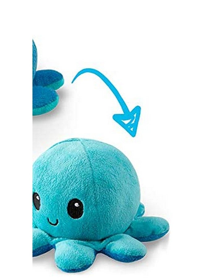 TeeTurtle - The Original Reversible Octopus Plushie - Light + Dark Blue - Cute Sensory Fidget Stuffed Animals That Show Your Mood - Image 3