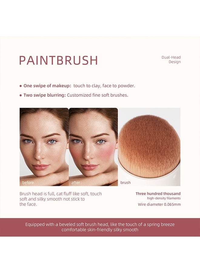 شي لافز عصا أحمر الخدود الكريمية خفيفة الوزن ذات النهايات المزدوجة ، عصا مكياج أحمر الخدود مع رأس فرشاة ، سهلة المزج وطويلة الأمد - Image 5