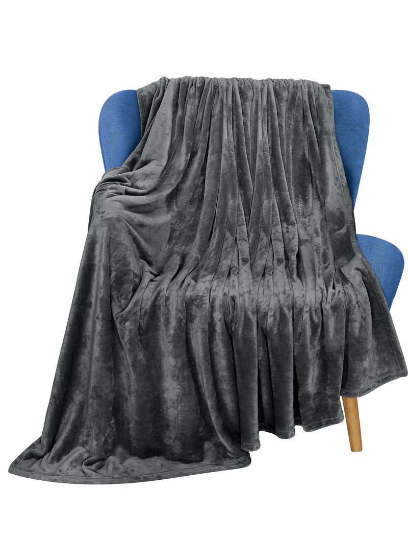 Utopia Bedding Utopia Bedding Fleece Blanket Throw Size Grey 300GSM Luxury Blanket for Couch Sofa Bed Anti-Static Fuzzy Soft Blanket Microfiber (60x50 Inches) 