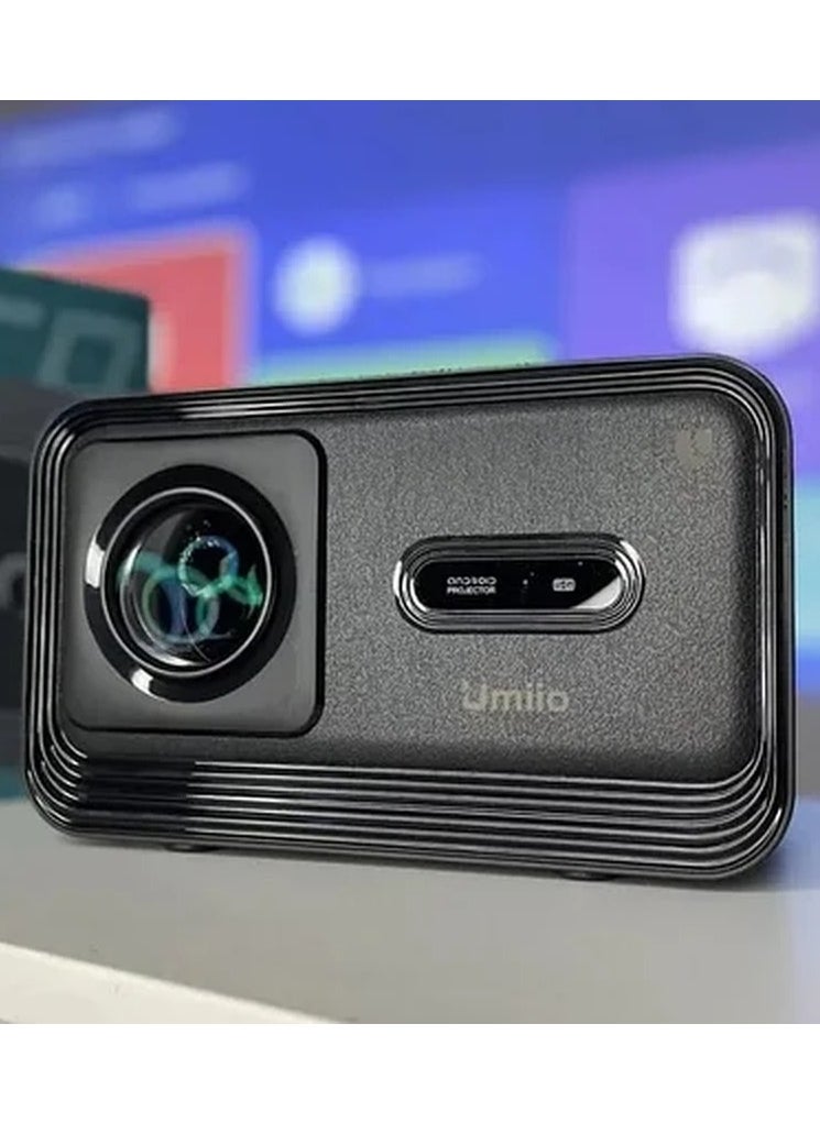 Umiio - Smart Home Theater 4K Projector 5G WiFi and Bluetooth Projector for Movies and Game 1200ANSI Brightness Zoomable 50-150 Inch Compatible HDMI/USB/AV/Audio/iOS/Android - Image 1
