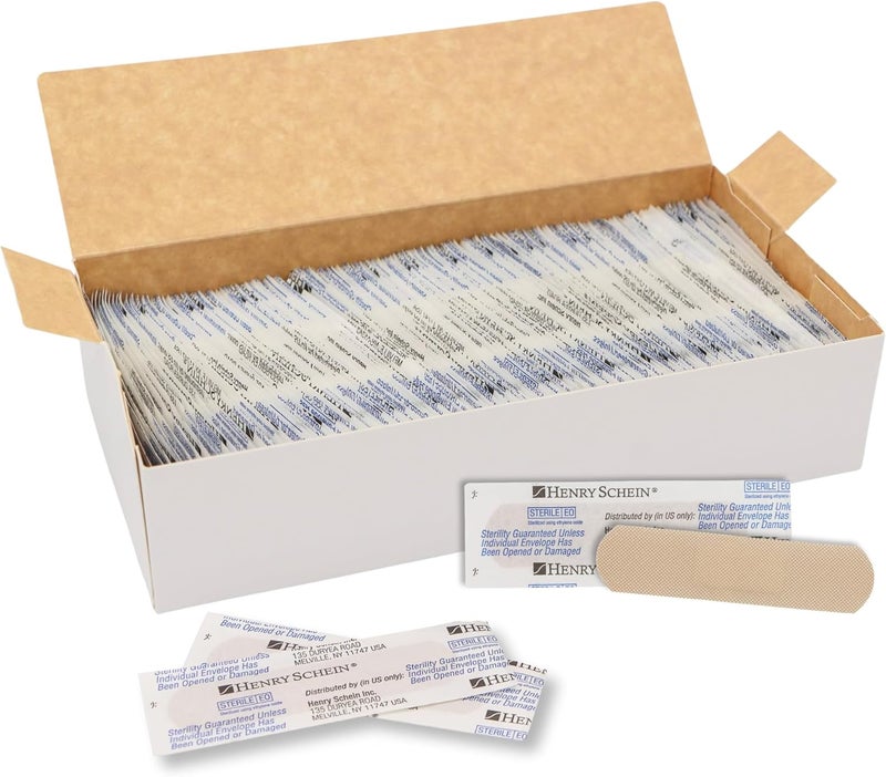 Henry Schein 1126134 Sterile Adhesive Bandages Plastic Flexible NonStick Pad 34x3 Sheer Sterile 1500Ca - Image 1