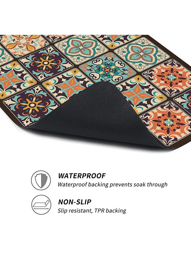 Peachjoy Flowers Washer Dryer Dust Cover Mat For Top Creative Washing Machine Dust Cover Pad Fast Drying Absorbent Mat Top Protector Mat for Kitchen Laundry Room (Retro Style, 23.6 * 19.7'') - Image 2