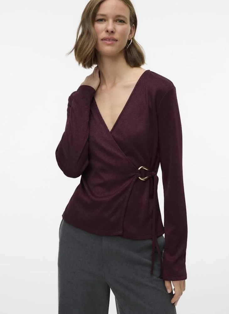 VERO MODA Vmlouisa Wrap V-Neck Top