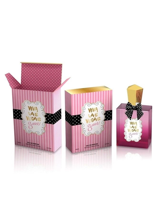 NovoGlow - Viva Las Vegas Sweet - Eau de Parfum Spray Perfume, Fragrance For Women - Daywear, Casual Daily Cologne Set with Deluxe Suede Pouch- 3.4 Oz Bottle- Ideal EDP Beauty Gift for Birthday, Anniversary - Image 1