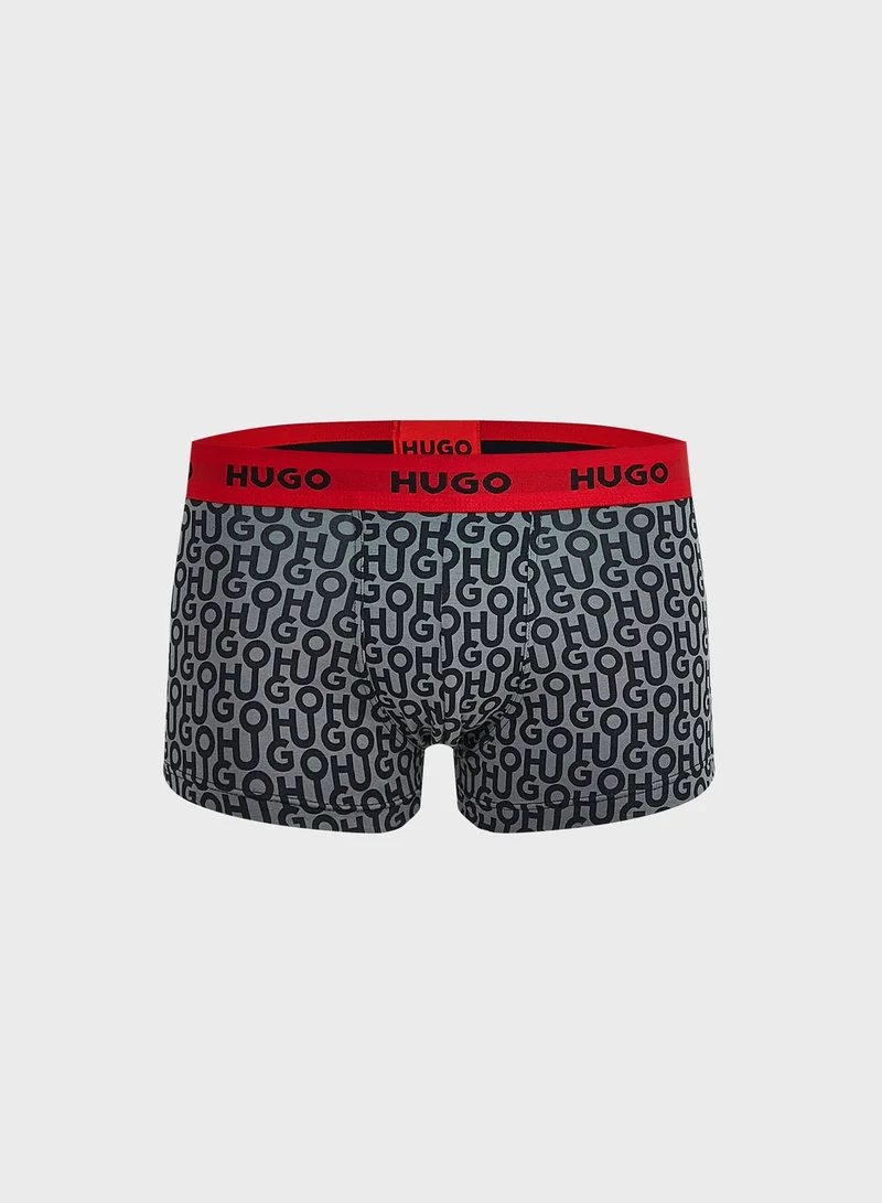 HUGO 3 Pack Logo Band Trunks