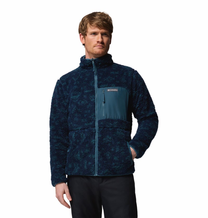 Columbia Men Navy Blue Winter Pass Reversible Fleece Jacket, S - Image 1
