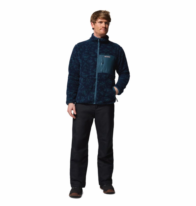 Columbia Men Navy Blue Winter Pass Reversible Fleece Jacket, S - Image 4
