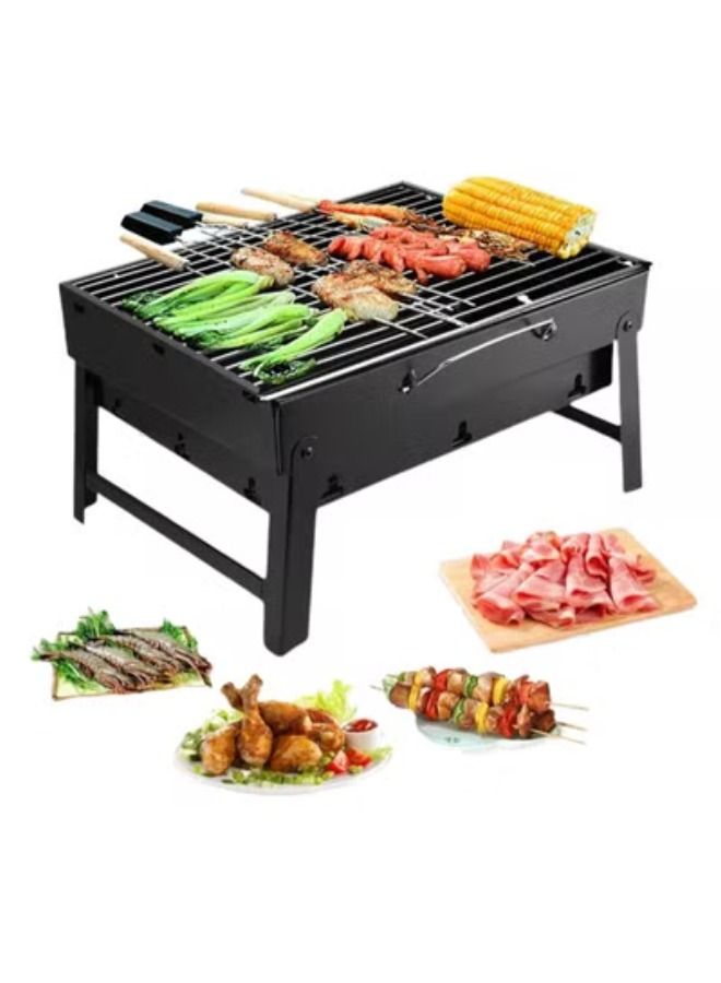 ACLIX Compact Portable And Folding Outdoor BBQ Charcoal Grill Black - Image 2
