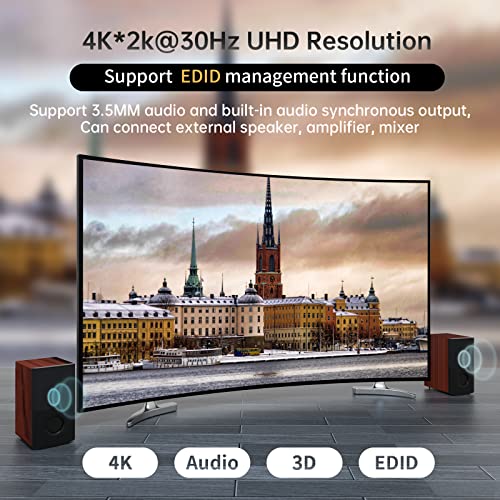 MT-VIKI 4K HDMI Matrix Switch 8X8 w/Web GUI & Audio Extraction w/Remote, 4K@30Hz, Rack Mount Switcher & Splitter, EDID, RS232, LAN Port, APP, Fit 1U 19'' Rack for Conference Room, Church, Bar - Image 4