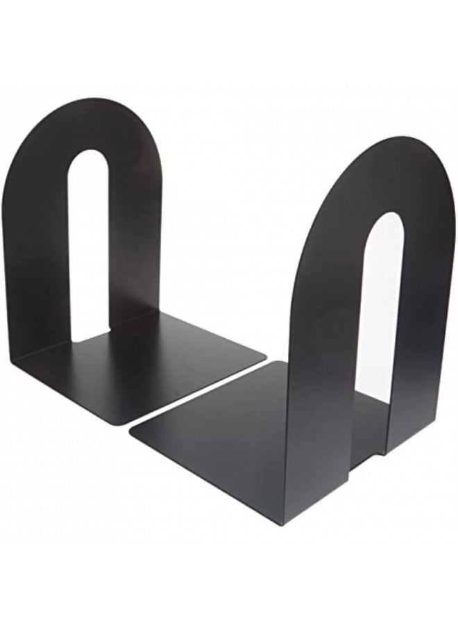 Officemate Heavy Duty 10" Bookends, Non-Skid Base, Black, Pair (93142) - Image 1