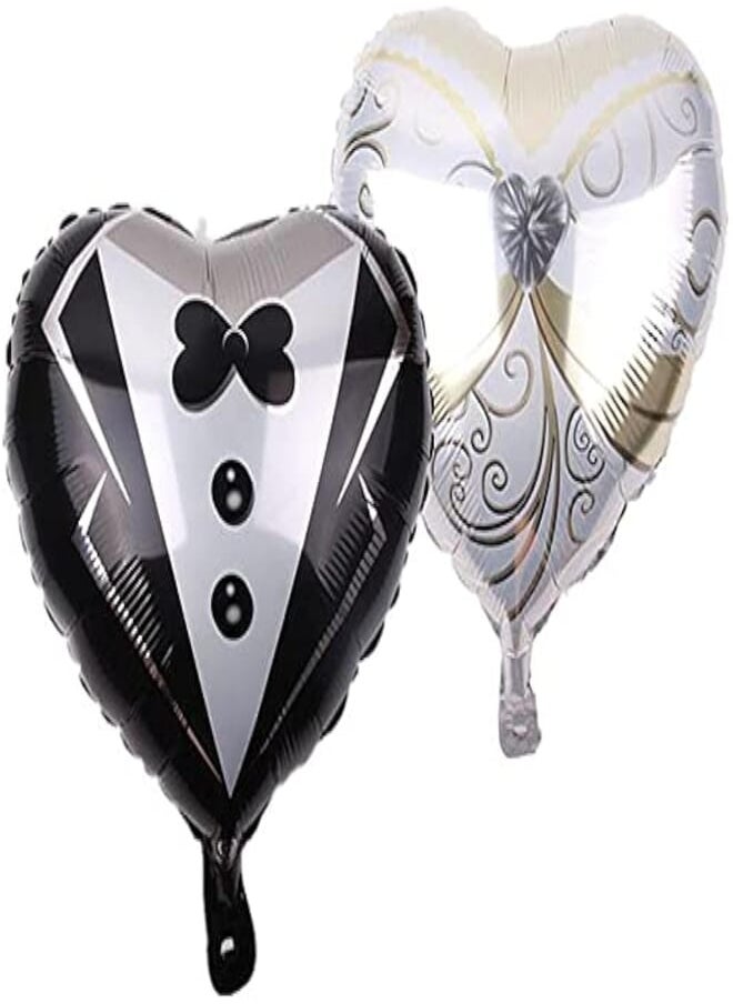 3DROSE - heart-shaped-bride-and-groom-aluminum-balloon-ball-birthday-party-wedding-dress-balloon - Image 1