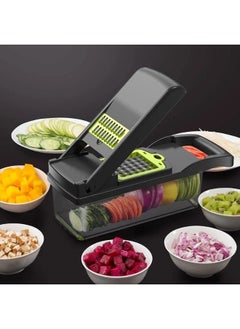 Multipurpose Vegetable Slicer – Manual Vegetable Cutter with Sharp Stainless Steel Blades | Quick & Uniform Slicing Tool for Onions, Carrots, Cucumbers, Potatoes & More