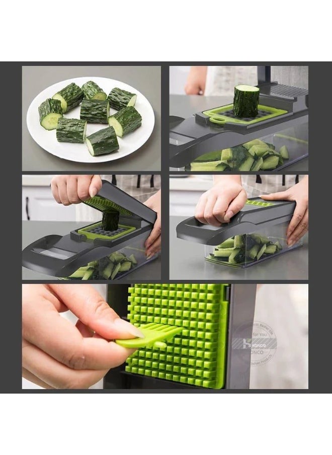 Generic - Multipurpose Vegetable Slicer – Manual Vegetable Cutter with Sharp Stainless Steel Blades | Quick & Uniform Slicing Tool for Onions, Carrots, Cucumbers, Potatoes & More - Image 1