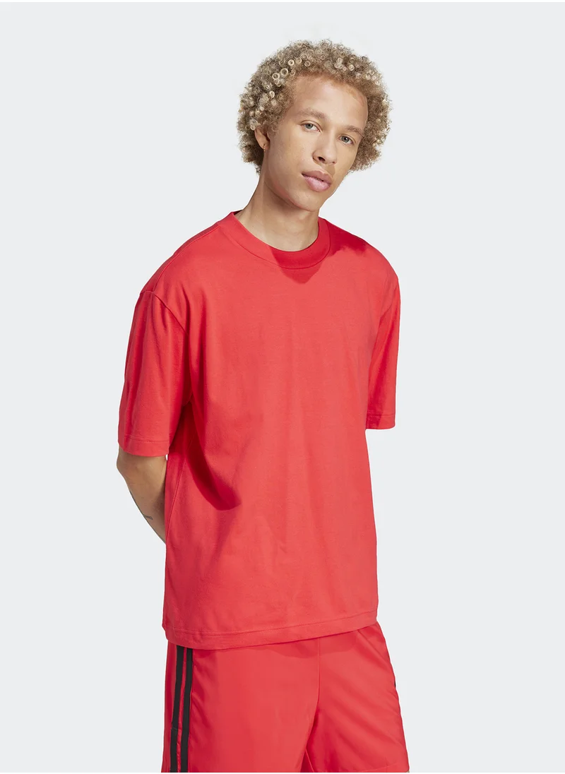 اديداس Essentials Loose Fit 3 Bar Logo T-Shirt