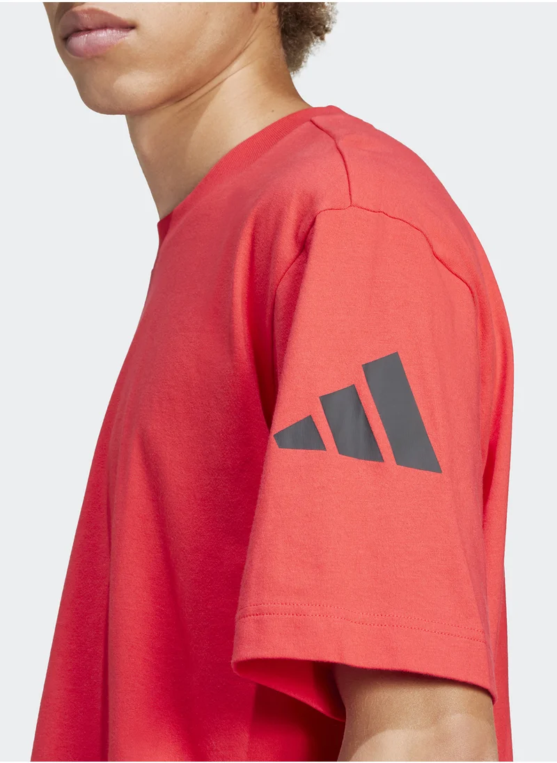 اديداس Essentials Loose Fit 3 Bar Logo T-Shirt