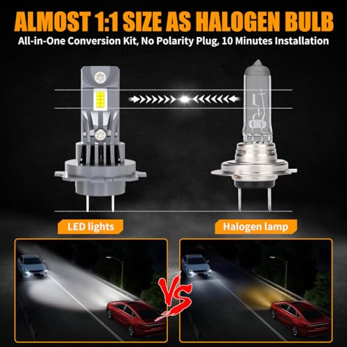 ROADLIT H7 Light Bulbs for VW Jetta (2006-2019), 6000K Cool White, 300% Brighter, High/Low Beam Set, Canbus-Ready, Plug and Play, Pack of 4 - Image 4