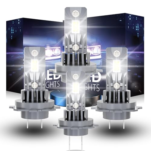 ROADLIT H7 Light Bulbs for VW Jetta (2006-2019), 6000K Cool White, 300% Brighter, High/Low Beam Set, Canbus-Ready, Plug and Play, Pack of 4 - Image 1