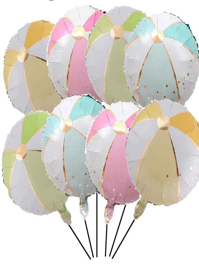 OHLIGEI 18inch Beach Ball Shaped Mylar Foil Balloons for Summer Beach Pool Party Birthday Party Decoration - Image 1