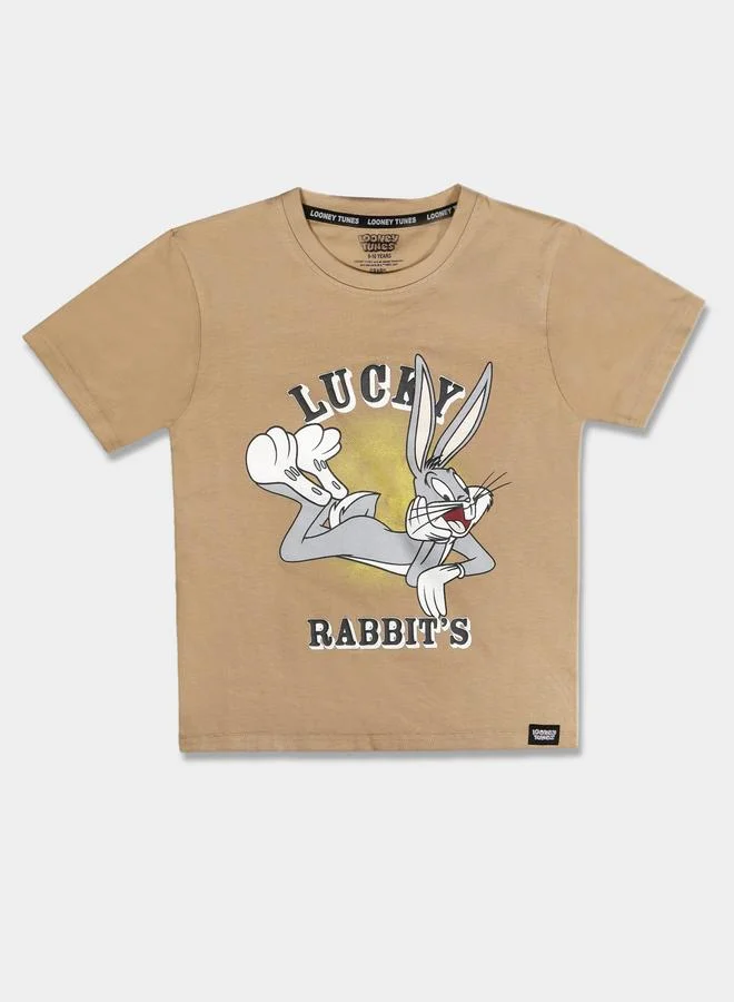Looney Tunes Graphic Print Round Neck Fashion T-shirt