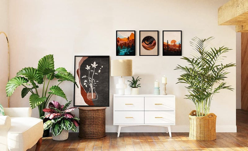 QUOTE - UNQUOTE ART QUOTE UNQUOTE ART Wall Painting for Living Room Set of 3 Desert Landscape Boho Wall Decor Modern Art 13x17 inches Black Frame - Image 5