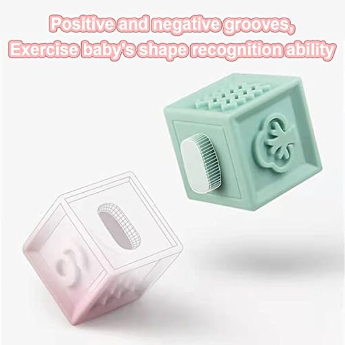 BABY TOYS BLOCKS, SOFT BLOCKS TEETHING TOYS INFANT TOYS BABY BUILDING BLOCKS EARLY DEVELOPMENTAL TOYS WITH NUMBERS ANIMALS SHAPES FOR BABY 6 MONTHS AND UP (12PCS) - Image 3