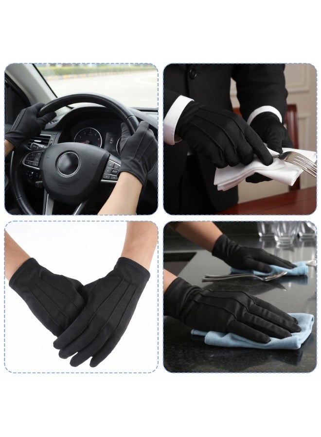 4 Pairs  Polyester Formal Gloves, 22Cm 8.66 Inch Costume Dress Gloves For Men Women Wedding Party Performance - Image 5
