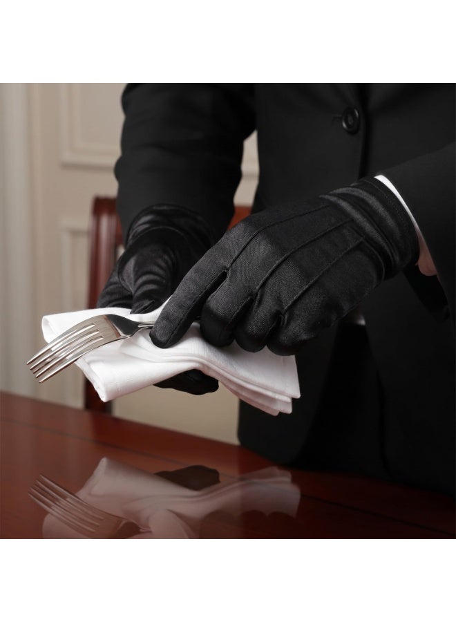 4 Pairs  Polyester Formal Gloves, 22Cm 8.66 Inch Costume Dress Gloves For Men Women Wedding Party Performance - Image 2
