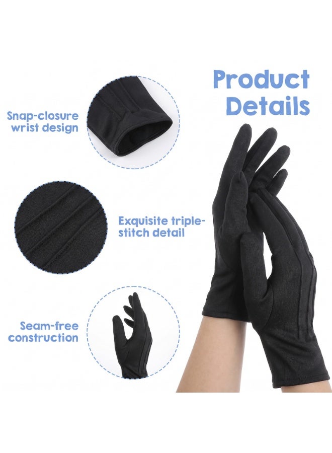 4 Pairs  Polyester Formal Gloves, 22Cm 8.66 Inch Costume Dress Gloves For Men Women Wedding Party Performance - Image 3