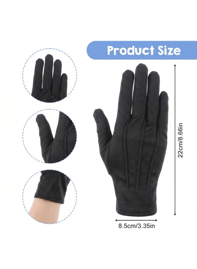4 Pairs  Polyester Formal Gloves, 22Cm 8.66 Inch Costume Dress Gloves For Men Women Wedding Party Performance - Image 4