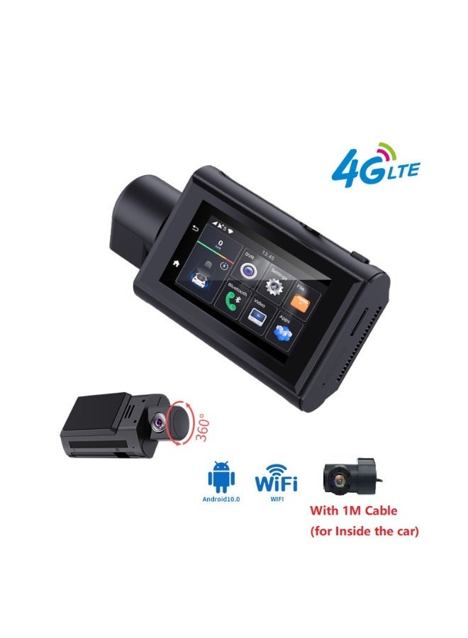 3 Inch Dual lens HD 1080P 4G dash camera Android 10 2+32G with Wi-Fi GPS ADAS Front and Inside - Image 1