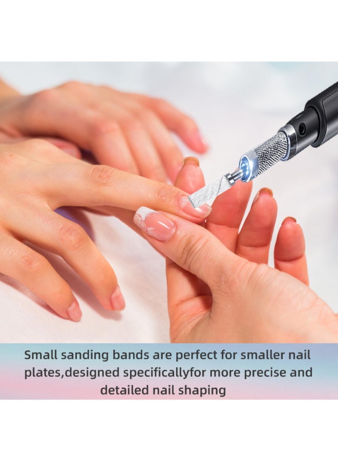 TKYZMS 100 Pcs 180 Grit White Small Sanding Bands Nail Drill BitNail Drill BitsExtreme Fine Grit Mini Sanding BandNail BitsUpgrade 31mm Mandrel BitsProfessional Nail Drill Bit for Acrylic Nails - Image 4