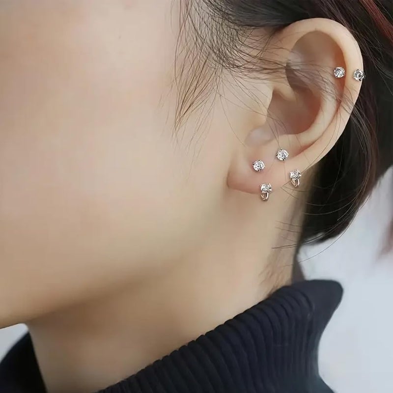 SEEDRILL 16G Silver Horseshoe Nose Septum Rings for Women Men Hypoallergenic Surgical Steel Eyebrow Septum Lip Labret Helix Tragus Cartilage Daith Rook Conch Earring Piercing Jewelry Sets - Image 5