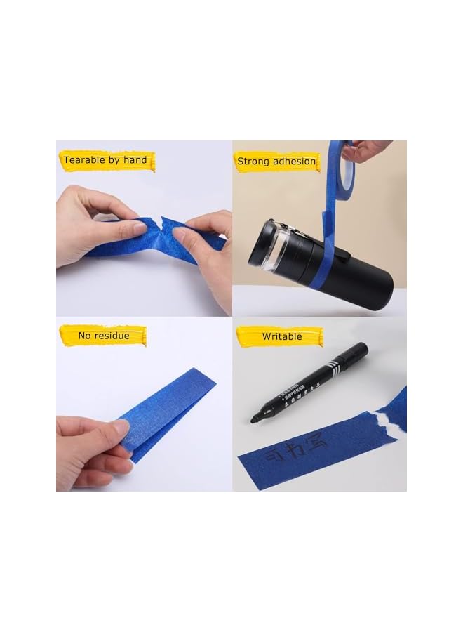 PROMASS promass Painters Masking Tape, 10 Rolls 25mmx20m Blue Painters Tape, Decorating Paint Tape, Bulk Masking Tape, Safe Paint Paper Tape for Wall Painting Decoration Supplies Automotive Home  - Image 3