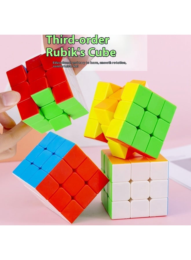 لغز مكعب السرعة 3x3 لغز تويست كلاسيكي للأطفال والكبار، دوران سلس، تصميم بدون ملصقات - Image 4