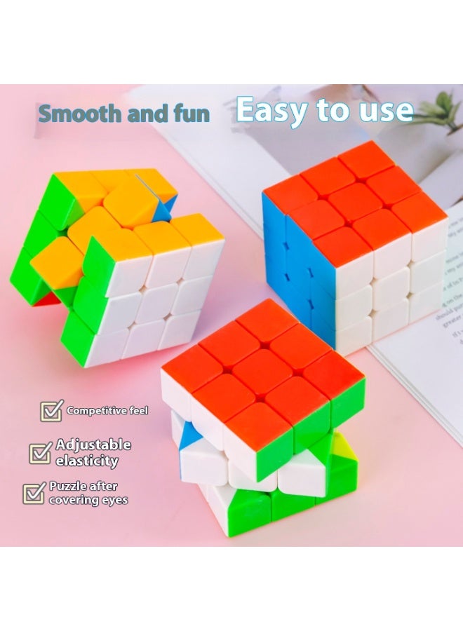 لغز مكعب السرعة 3x3 لغز تويست كلاسيكي للأطفال والكبار، دوران سلس، تصميم بدون ملصقات - Image 5