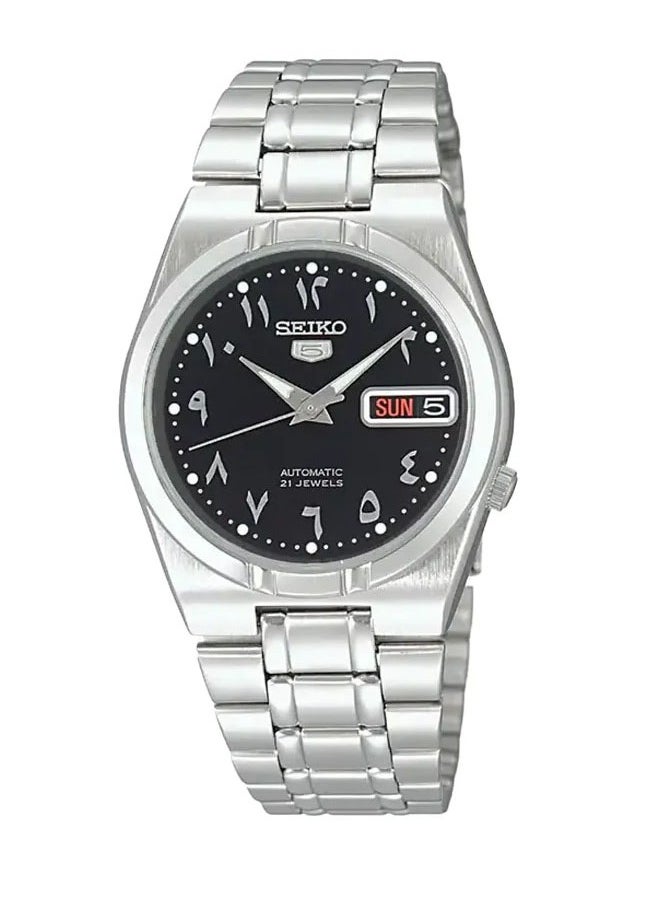 Seiko - Automatic Black Arabic Dial Stainless Steel Men's Watch SNK063J5 - Image 1
